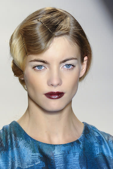 Take some retro fingerwave cues from Lela Rose, perhaps?