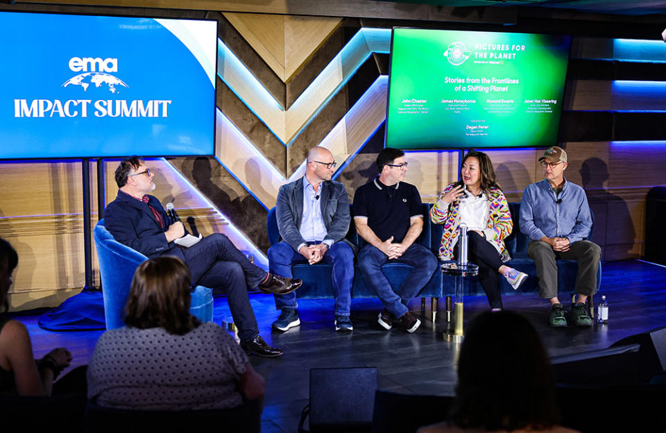 From left: Degen Pener, James Honeyborne, Howard Swartz, Janet Han Vissering and John Chester - Credit: Randy Shropshire/Getty Images for The Hollywood Reporter