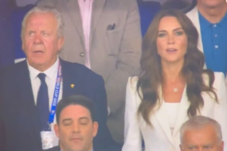 Kate Middleton, presente durante el partido de Inglaterra ante Los Pumas en el Mundial de Rugby