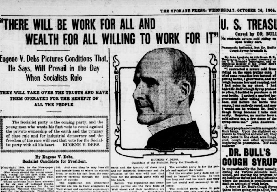 Eugene Debs ran for president five times, including in 1904, when he wrote this column for The Spokane Press. <a href="https://chroniclingamerica.loc.gov/lccn/sn88085947/1904-10-26/ed-1/seq-3/" rel="nofollow noopener" target="_blank" data-ylk="slk:Library of Congress;elm:context_link;itc:0;sec:content-canvas" class="link ">Library of Congress</a>