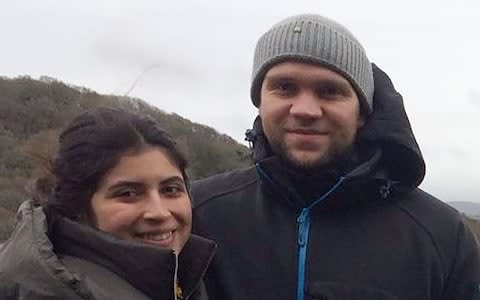 British student Matthew Hedges and his wife Daniela Tejada - Credit: AFP