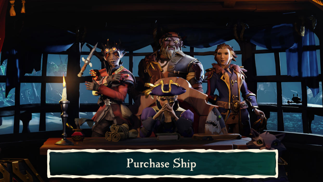  Sea of Thieves Captaincy update purchase ship screen. 