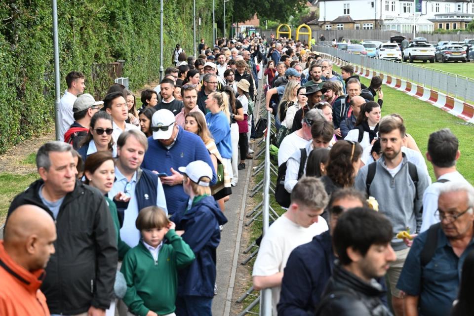 Thousands of fans queued overnight as the championships were getting under way (Jeremy Selwyn)