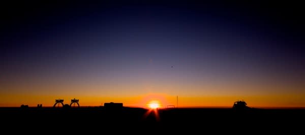 The sun dips low on the horizon ahead of the onset of winter in Antarctica.