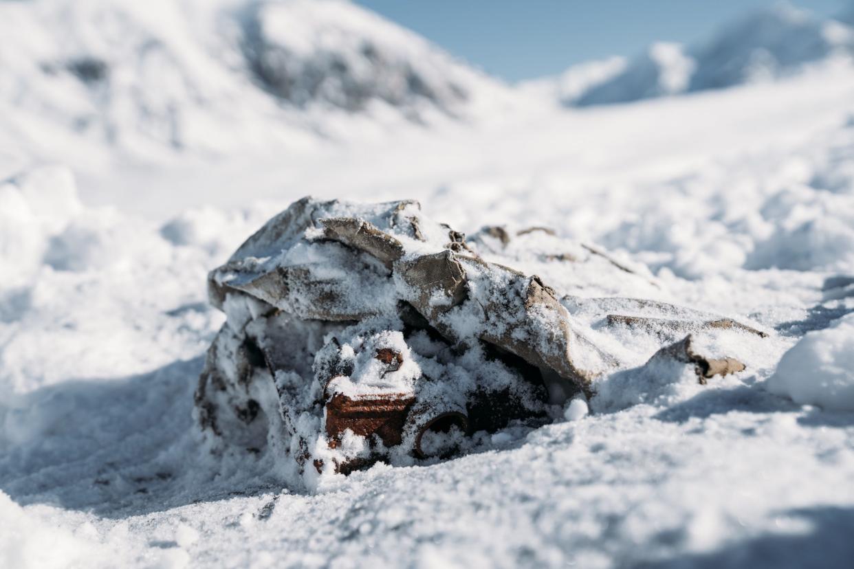 Bradford Washburn's camera from a 1937 expedition discovered on Walsh Glacier.