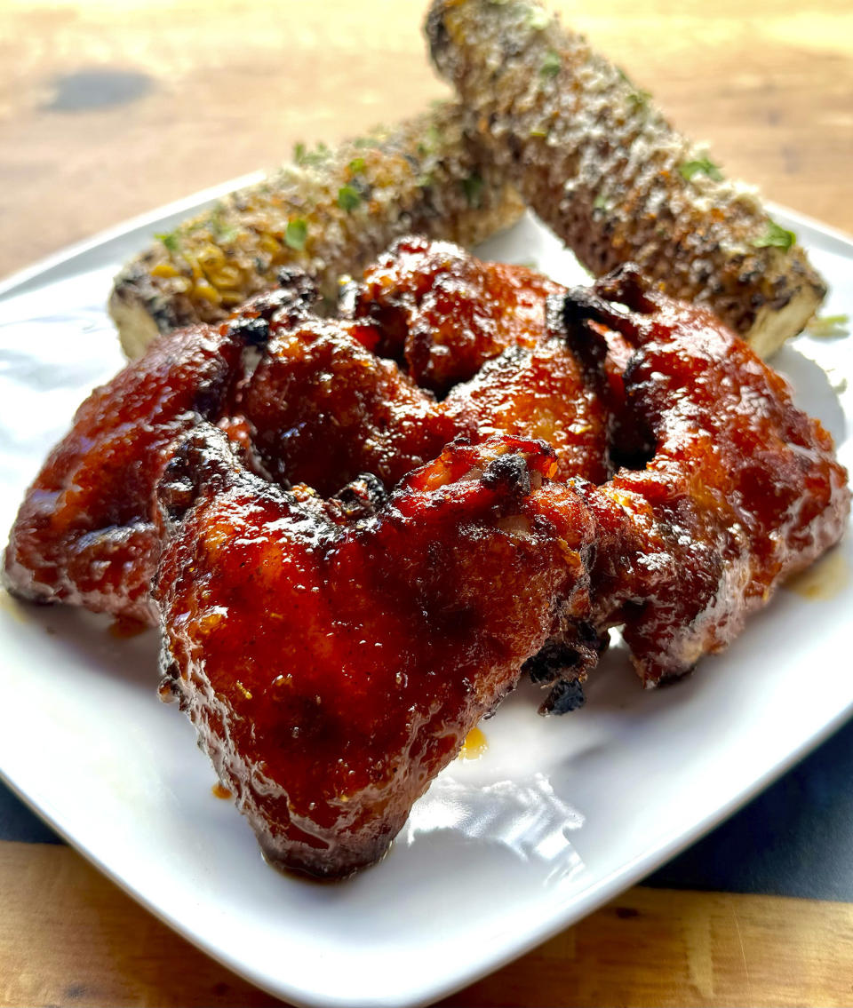 This image shows a recipe for chicken wings made by Michelle and Brandon O'Guin in Lakeland, Tenn., on May 10, 2024. The couple have a catering company and regularly compete in multiple contests, as well as serve as certified judges. (Michelle O’Guin via AP)