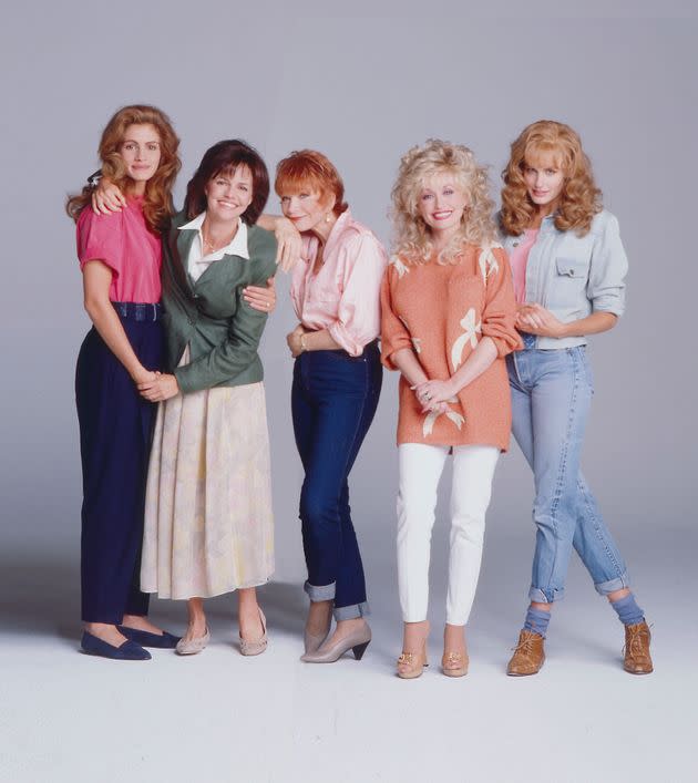 From left: Julia Roberts, Sally Field, Shirley MacClaine, Dolly Parton and Daryl Hannah in 1989's 