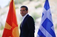 Greek Prime Minister Alexis Tsipras looks on in the village of Psarades, in Prespes, Greece, June 17, 2018. REUTERS/Alkis Konstantinidis