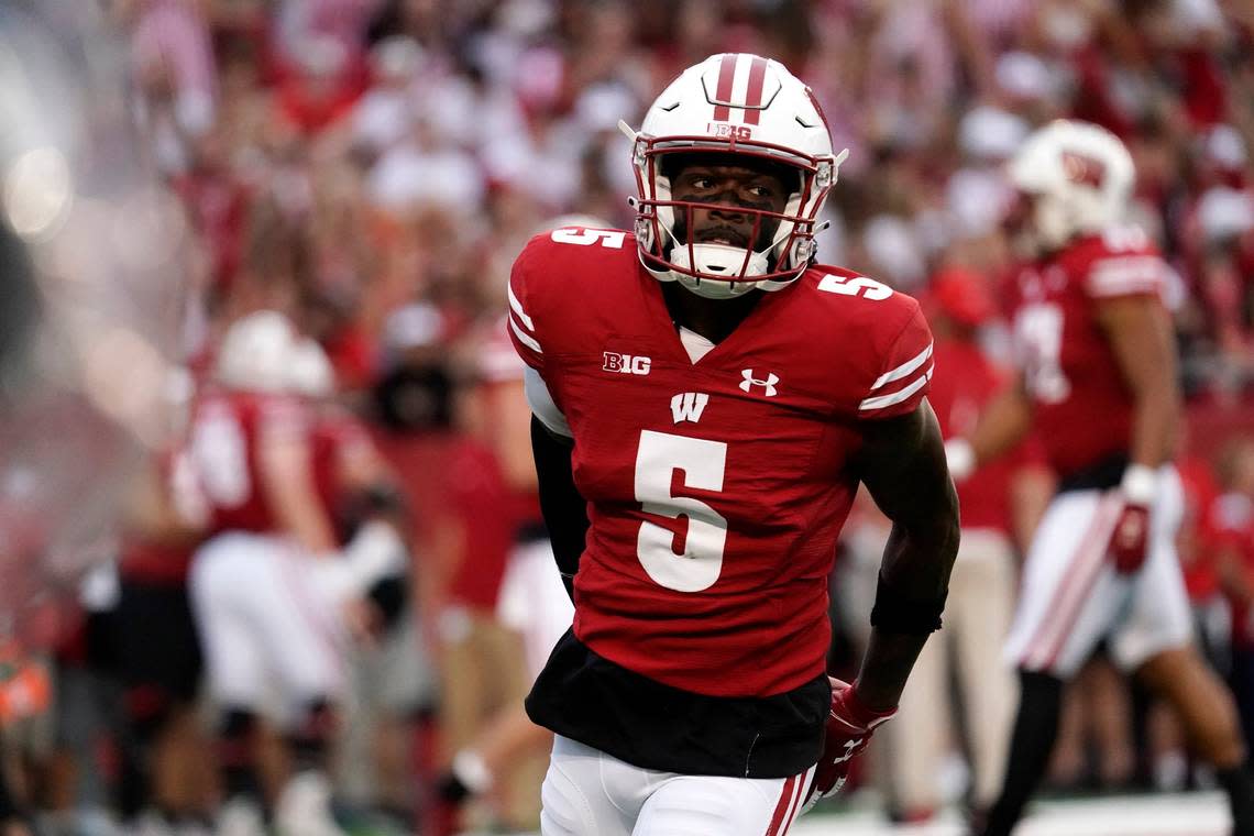 A starting cornerback last season at Kentucky, Cedrick Dort (5) is the first-team nickelback this year for Wisconsin.