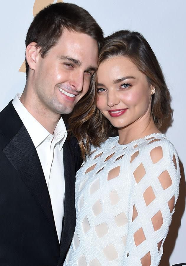 Miranda and Evan got engaged in July. Photo: Getty.