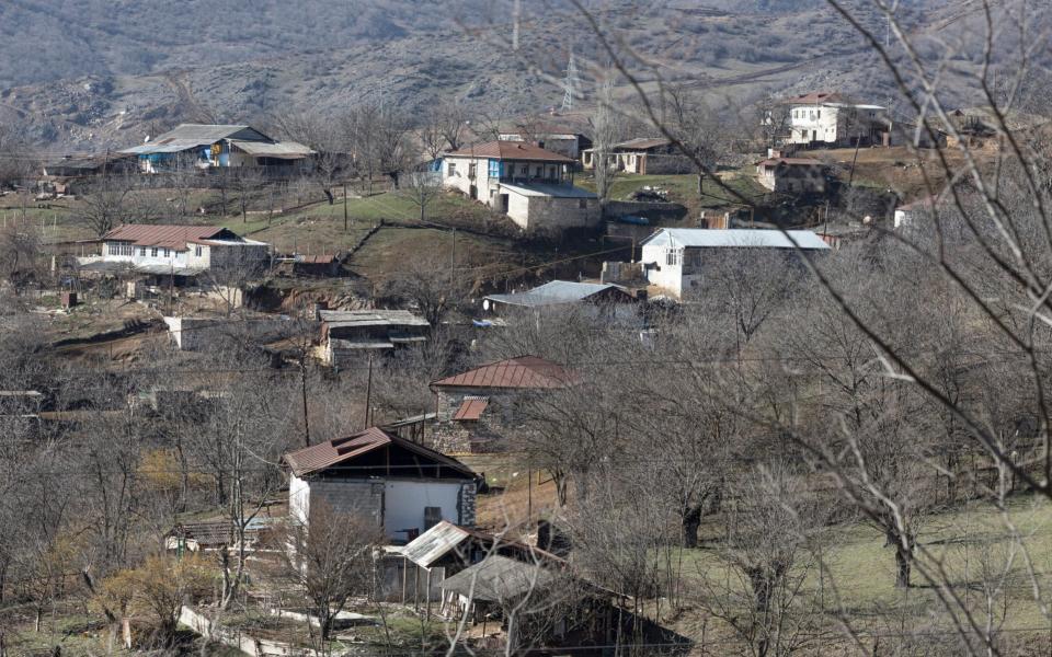 Abandoned houses in the Armenian village of Mets Tagher or Böyük Tağlar in Nagorno-Karabakh. The town was populated by Armenian residents of the Artsakh Republic before the area was re-taken by Azerbaijani forces during the 44-day war in 2020. - Sam Tarling /Sam Tarling