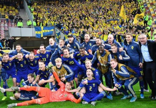 Sweden's players celebrated booking their Euro 2020 ticket with victory over Sweden