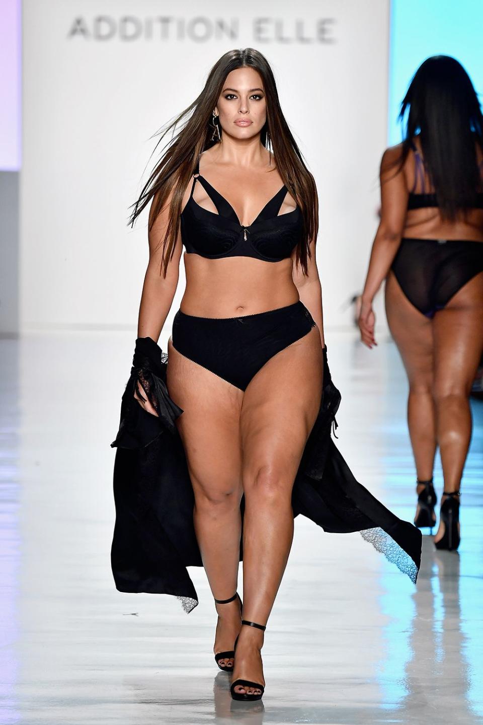 Ashley Graham walks the Addition Elle runway.