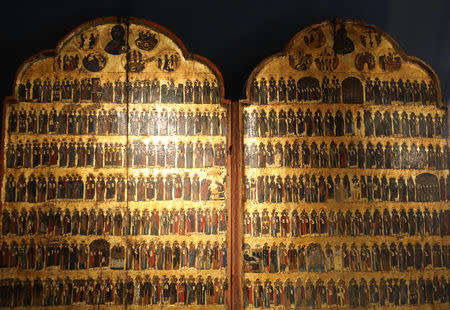 A diptych icon is seen in St. Catherine's Monastery in South Sinai, Egypt, March 7, 2019. REUTERS/Mohamed Abd El Ghany