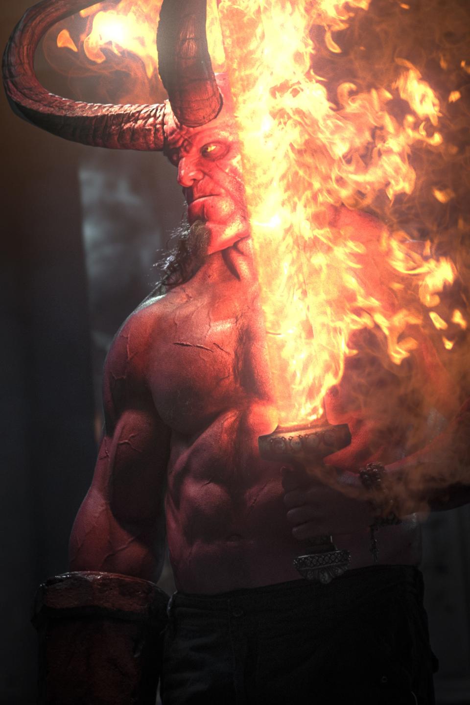 David Harbour stars as the half-demon superhero of "Hellboy."