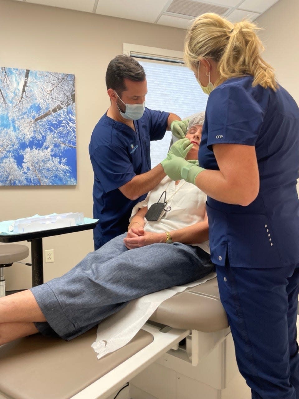 A patient is worked on at Dermatology of Rochester