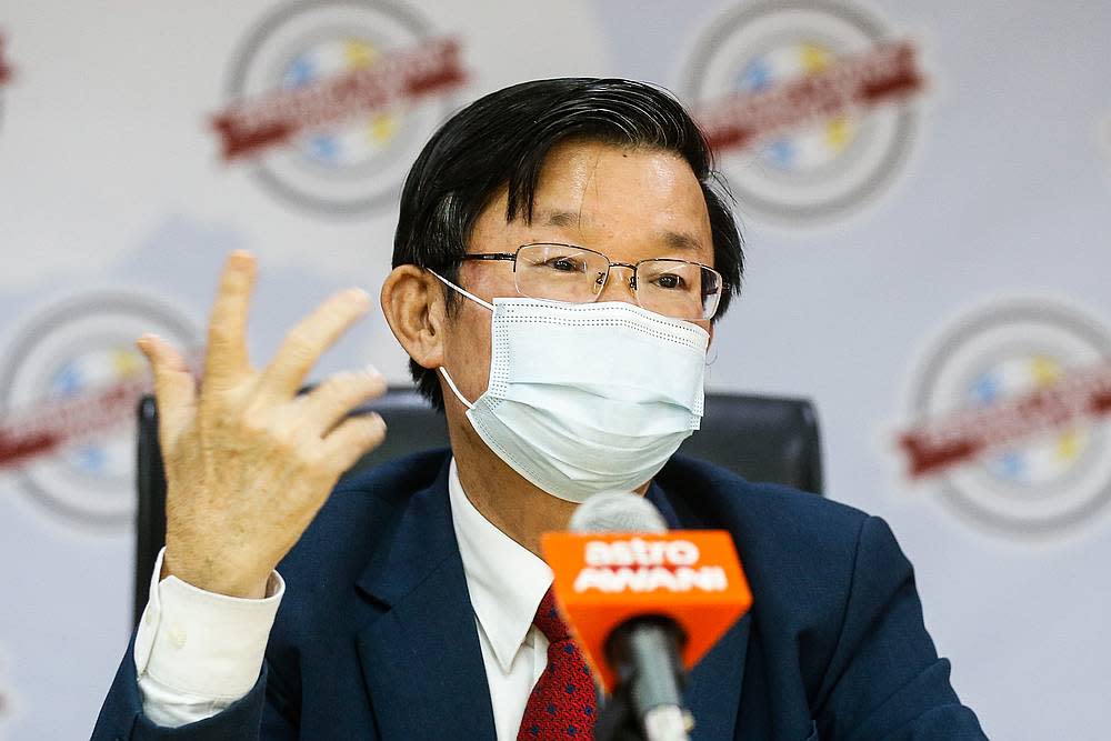 Penang Chief Minister Chow Kon Yeow speaks to the press on the closure of Pg Care Apps during the press conference at Komtar, Penang August 5, 2020. — Picture by Sayuti Zainudin
