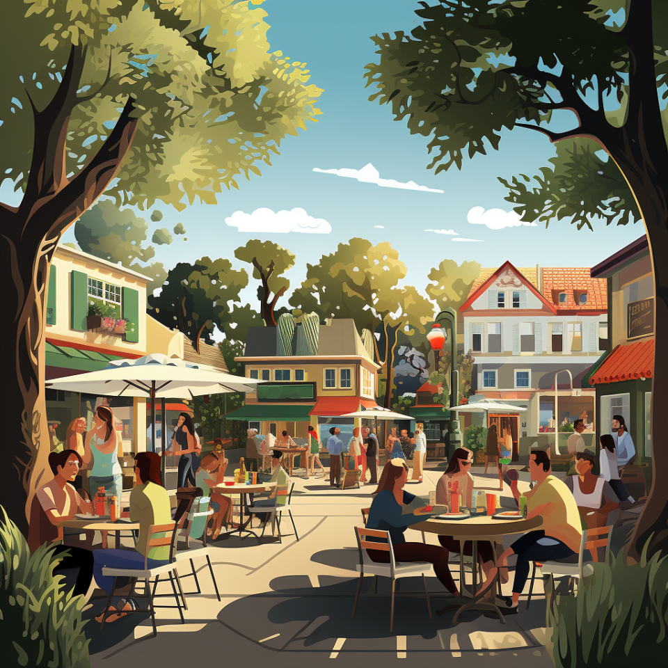 California Forever town square concept art