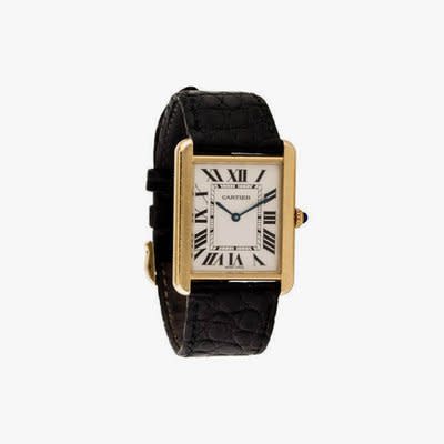 <p>Cartier tank solo watch, $3,295, <a rel="nofollow noopener" href="http://rstyle.me/n/bz64mdbg4jf?mbid=synd_yahoolife" target="_blank" data-ylk="slk:therealreal.com;elm:context_link;itc:0;sec:content-canvas" class="link ">therealreal.com</a></p>