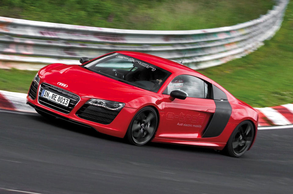 <p>Audi built 10 driveable electric R8s in 2014 and we got to drive one. These prototypes used carbon fibre extensively to cut weight, but the cabins were pretty much the same as the road car's. The soundtrack definitely wasn't, but with 375bhp and 605lb ft of torque on tap the performance was pretty vivid; the e-tron could get from 0-62mph in just 4.2 seconds, but was restricted to 124mph to ensure a decent range.</p><p>We were impressed by the R8 e-tron but it never reached production, presumably because Audi couldn't make the sums add up, once again.</p>
