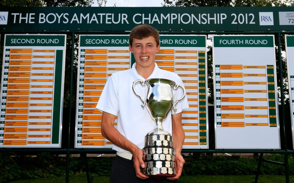 Fitzpatrick after winning the Boys Amateur at Hollinwell in 2012 - GETTY IMAGES