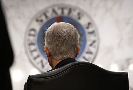 U.S. Supreme Court nominee judge Neil Gorsuch testifies during the second day of his Senate Judiciary Committee confirmation hearing on Capitol Hill in Washington, U.S., March 21, 2017. REUTERS/Jonathan Ernst