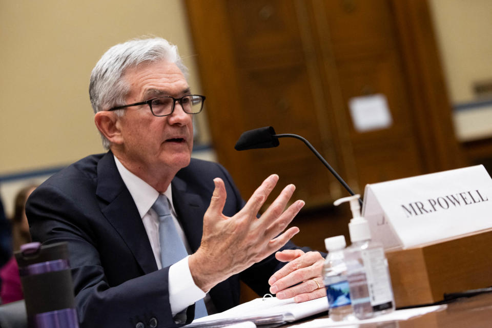 Federal Reserve Board Chairman Jerome Powell testifies on the Federal Reserve's response to the coronavirus pandemic during a House Oversight and Reform Select Subcommittee hearing on Capitol Hill in Washington, DC, June 22, 2021. (Photo by Graeme Jennings / POOL / AFP) (Photo by GRAEME JENNINGS/POOL/AFP via Getty Images)