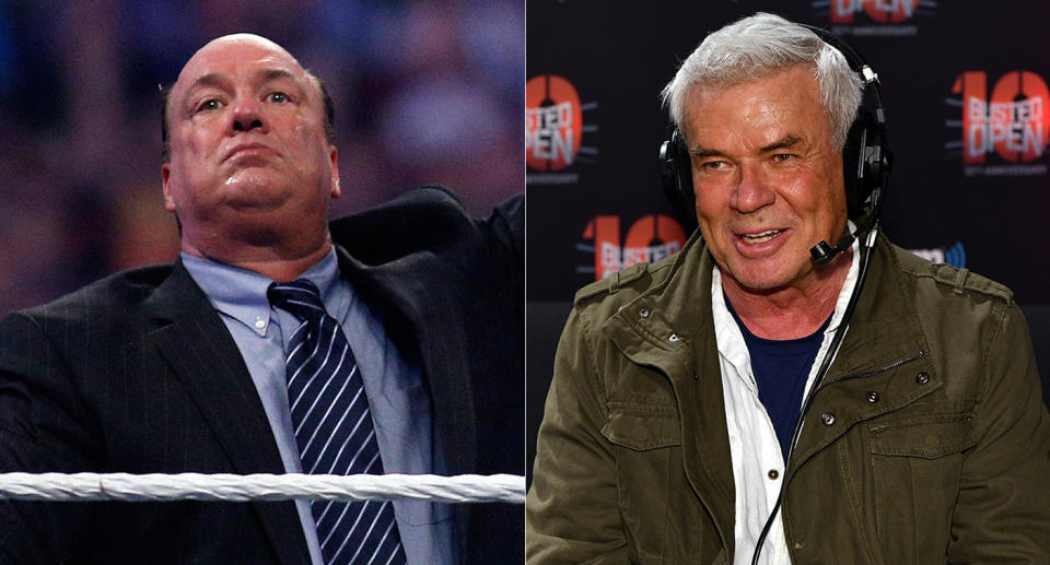 Paul Heyman and Eric Bischoff were named Executive Directors of "Monday Night Raw" and "Smackdown Live," WWE announced on Thursday. (AP/Getty Images)