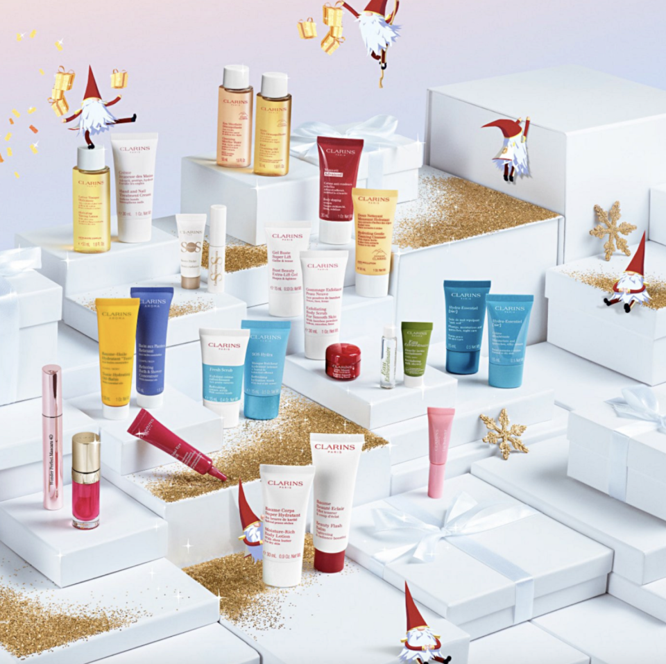 If you're a Clarins lover, this advent calendar is the perfect Christmas countdown. (Clarins)
