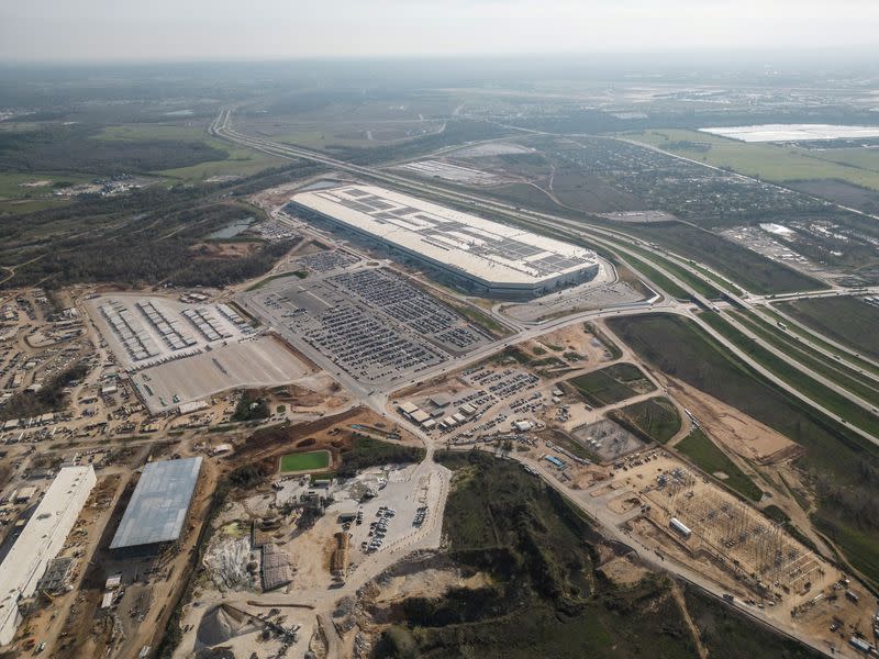 A general view of the Tesla gigafactory in Austin