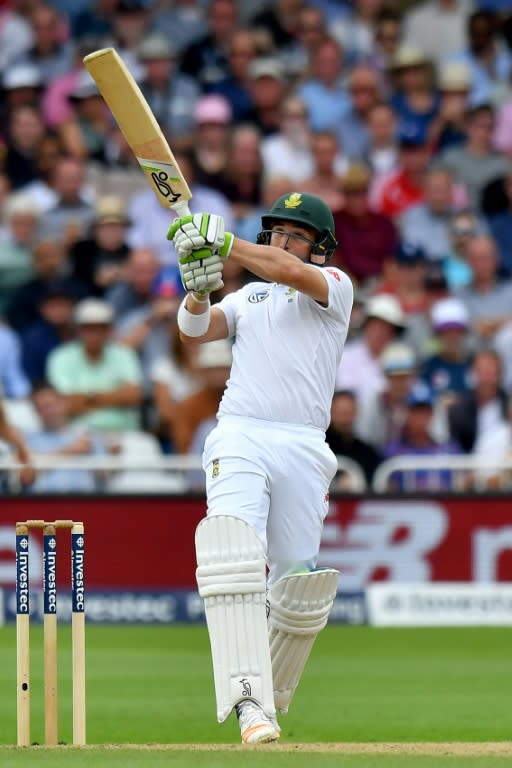 South Africa's Dean Elgar bats at Trent Bridge on July 16, 2017