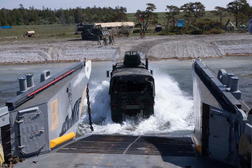Navy Marine Corps landing craft vehicle Gotland Sweden