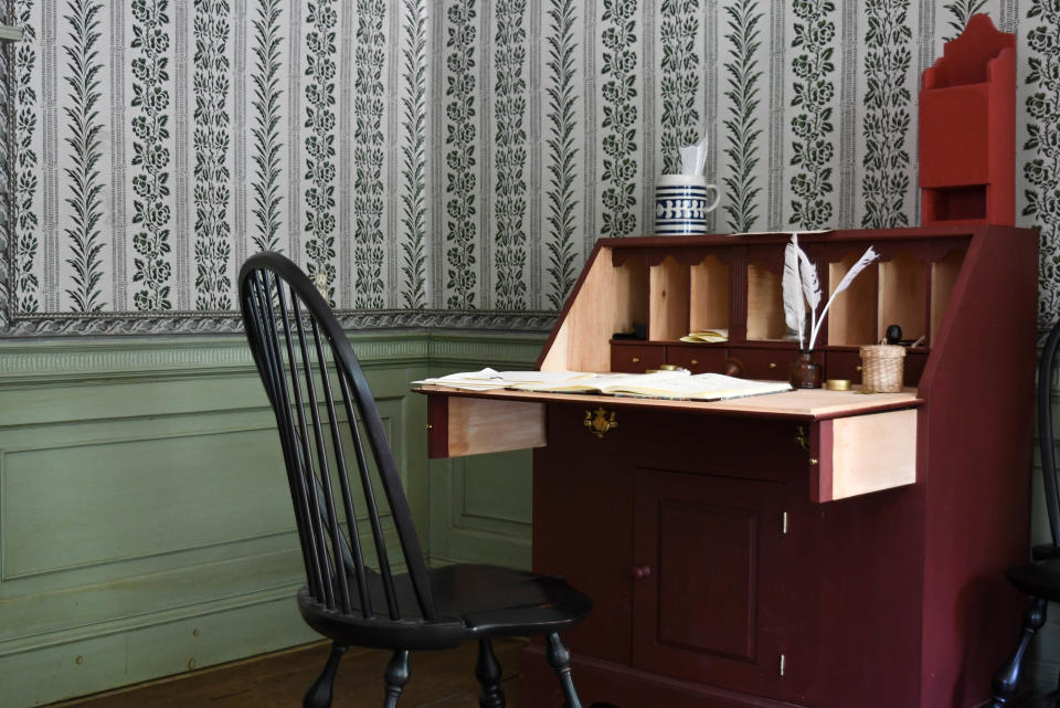 A desk located in the Walsh House