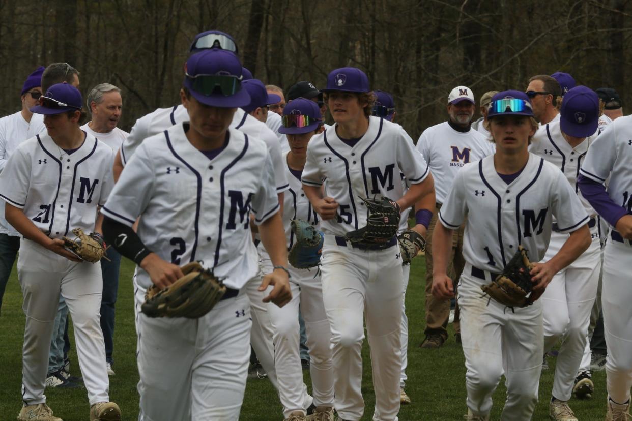 The Marshwood High School baseball team defeated Noble, 12-5 on Saturday afternoon at Marshwood High School