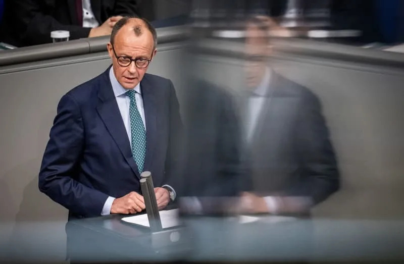 Friedrich Merz, Chairman of the CDU and leader of the CDU/CSU parliamentary group, speaks during the general debate on the budget at the German Bundestag. Michael Kappeler/dpa