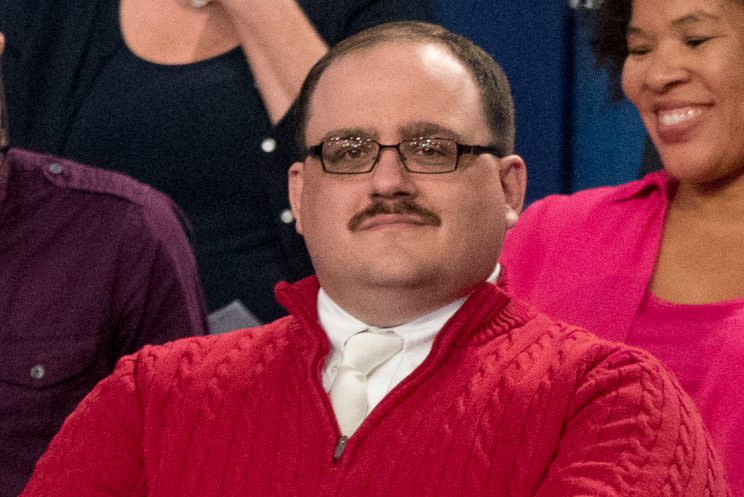 Kenneth Bone sits in the audience before the start of the second presidential debate at Washington University, Sunday, Oct. 9, 2016, in St. Louis. (AP Photo/Andrew Harnik)