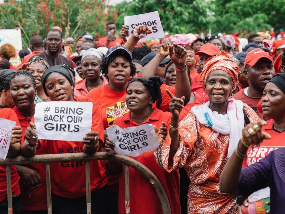 Protesters demand the return of some 200 schoolgirls abducted by Boko Haram in Nigeria (Alamy)