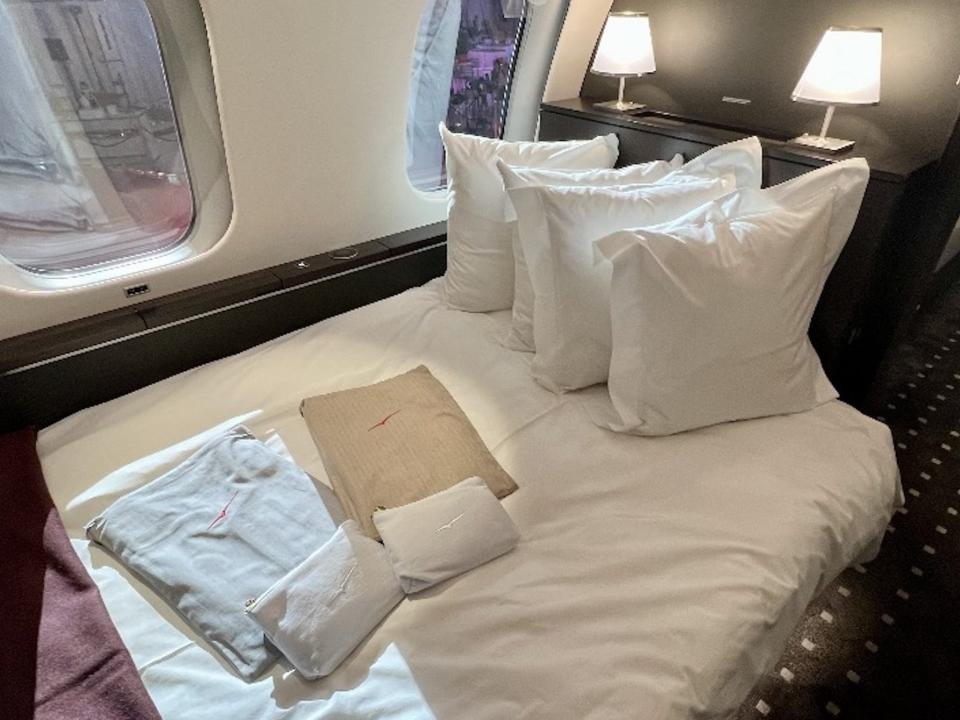 A bed onboard VistaJet's Global 7500.