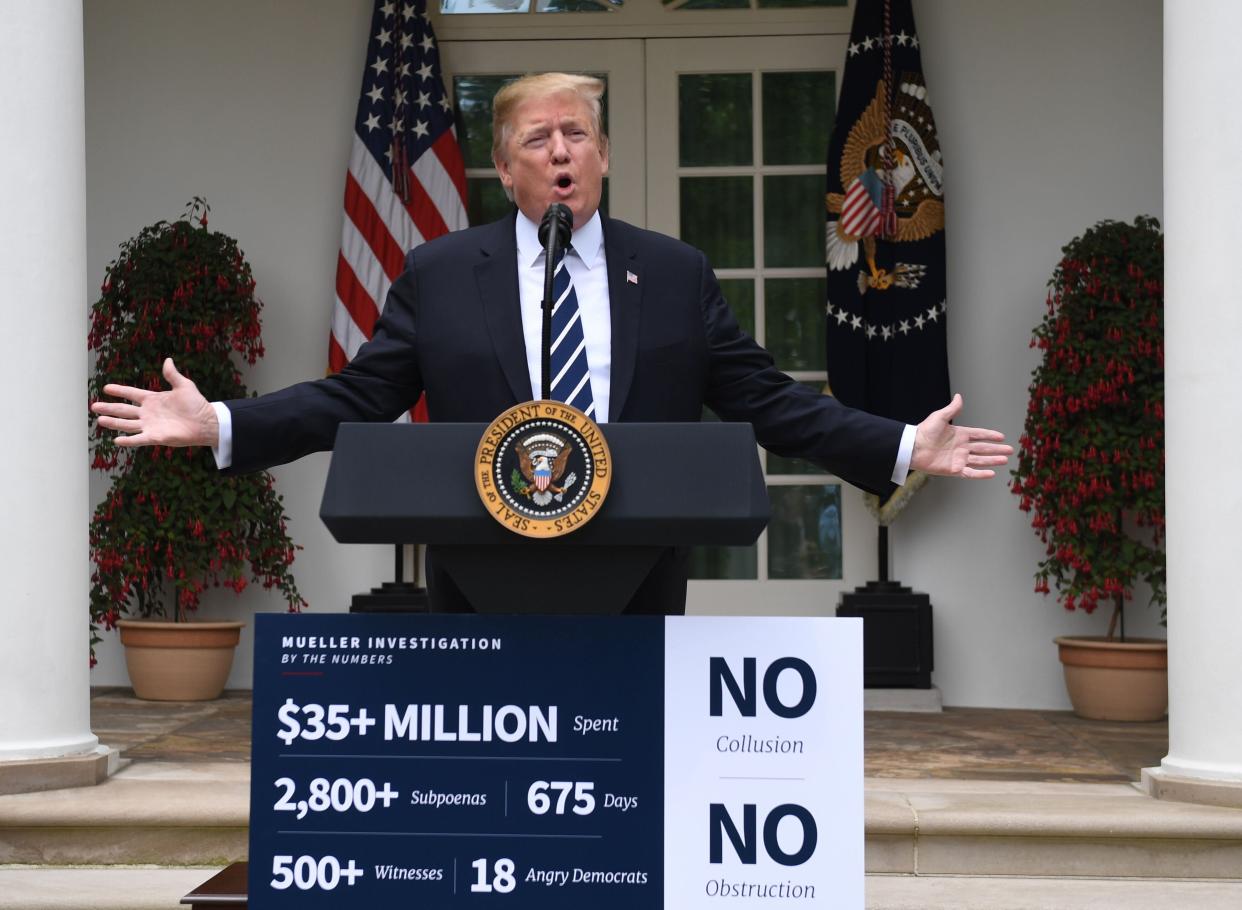 President Trump speaks in the Rose Garden on May 22. (Photo: Jim Watson/AFP/Getty Images)