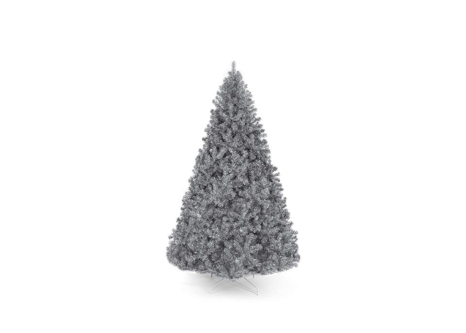 14) Best Choice Products 7.5-Foot Silver Artificial Christmas Tree