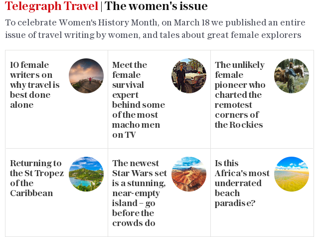 Telegraph Travel | The women's issue