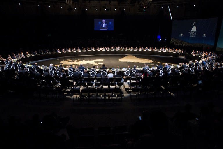 The closing ceremony of the summit of the European Union and the Community of Latin American and Caribbean States is pictured in Santiago on January 27, 2013. The EU is Latin America's second biggest trading partner behind China and is the biggest outside investor in the region