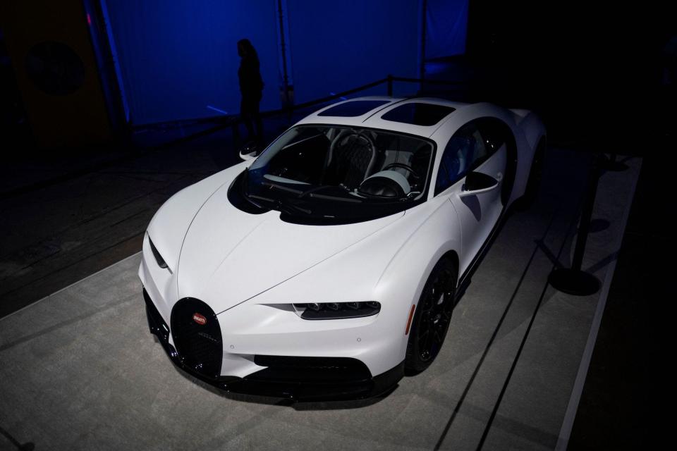 A car is displayed at the 'Bad Bunny Museum' as part of Puerto Rican rapper Bad Bunny's two-day "P FKN R" concert at Hiram Bithorn Stadium in San Juan, Puerto Rico on December 10, 2021.