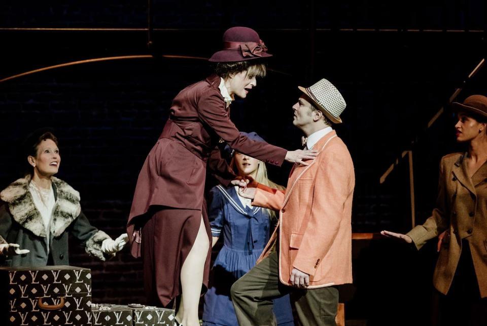 Kendra Goehring as Fanny Brice and Jason Aycock as Eddie Ryan in Opera House Theatre Co.'s production of "Funny Girl" at Thalian Hall.