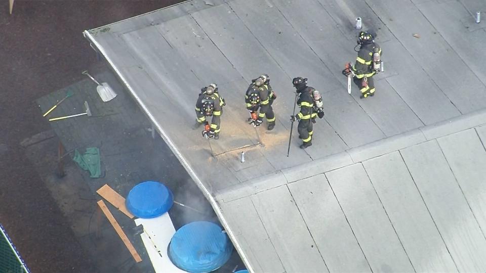 Chopper 7 was over The Dog Resort in Seattle's Lake City neighborhood, where a fire broke out.