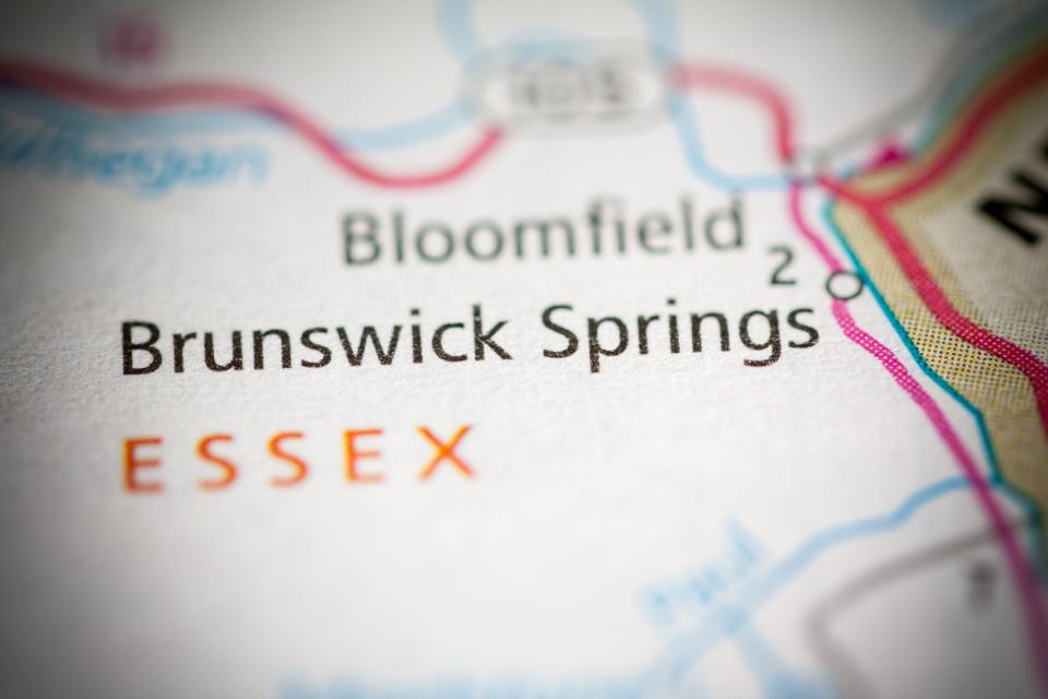 Brunswick Springs, Vermont, on a map