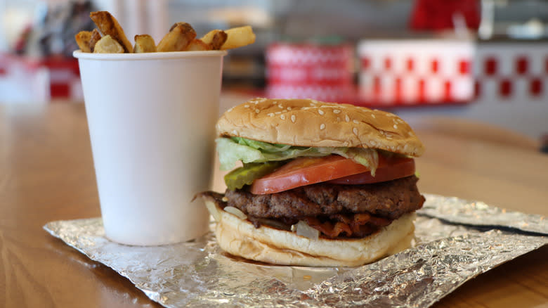 Five Guys burger and fries