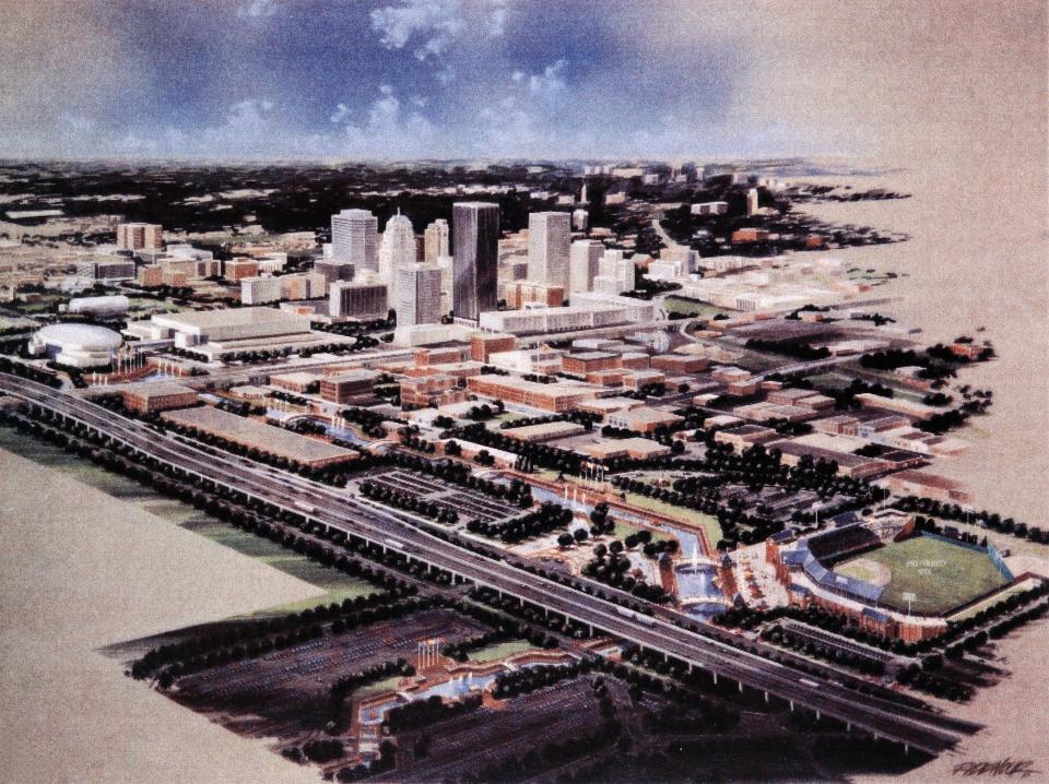 The original vision for downtown set by the original Metropolitan Area Projects campaign in 1993 differs significantly from what was built.