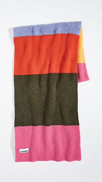 4) Knit Striped Scarf