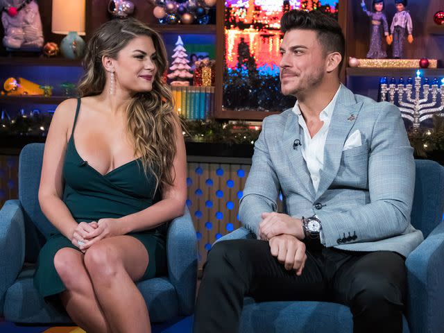 <p>Charles Sykes/Bravo/NBCU Photo Bank/NBCUniversal/Getty</p> Brittany Cartwright and Jax Taylor on 'Watch What Happens Live with Andy Cohen'.